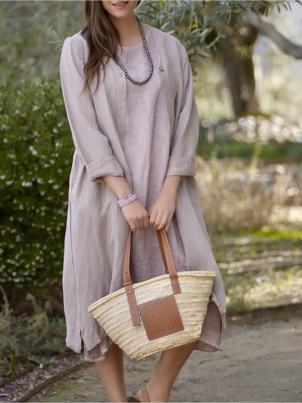 Dolma One Size Eisley Linen V Neck Duster Coat -Dusty Pink with side pockets NWT